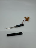 Vintage Japanese Miniature Samurai Katana Sword Letter Opener Knife Bird Painted