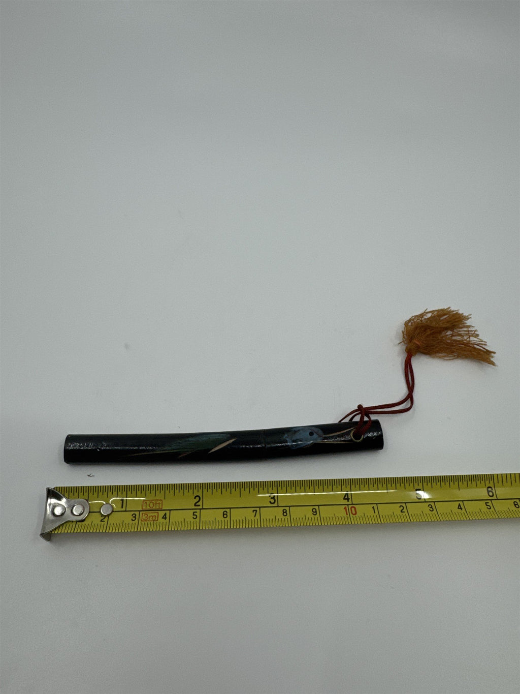 Vintage Japanese Miniature Samurai Katana Sword Letter Opener Knife Bird Painted