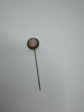 Vintage Cameo Stick Pin Estate Hand Carved Portrait Woman Victorian Lady Pink