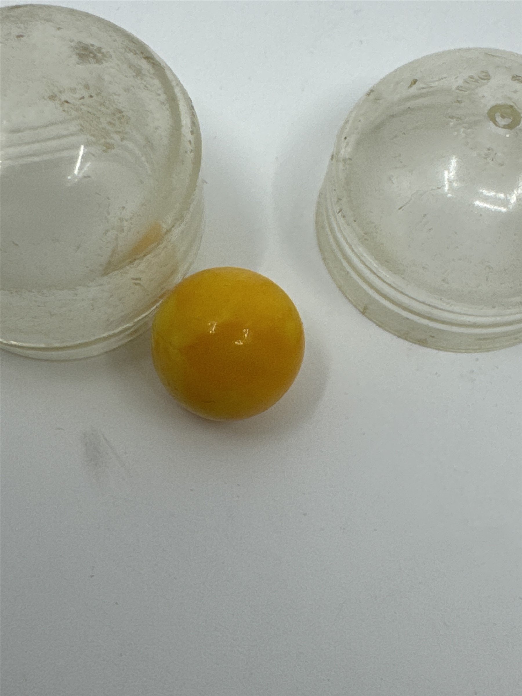 Penny King Hong Kong Yellow Magic Rolling Bean Marble Gumball Machine Toy Vtg