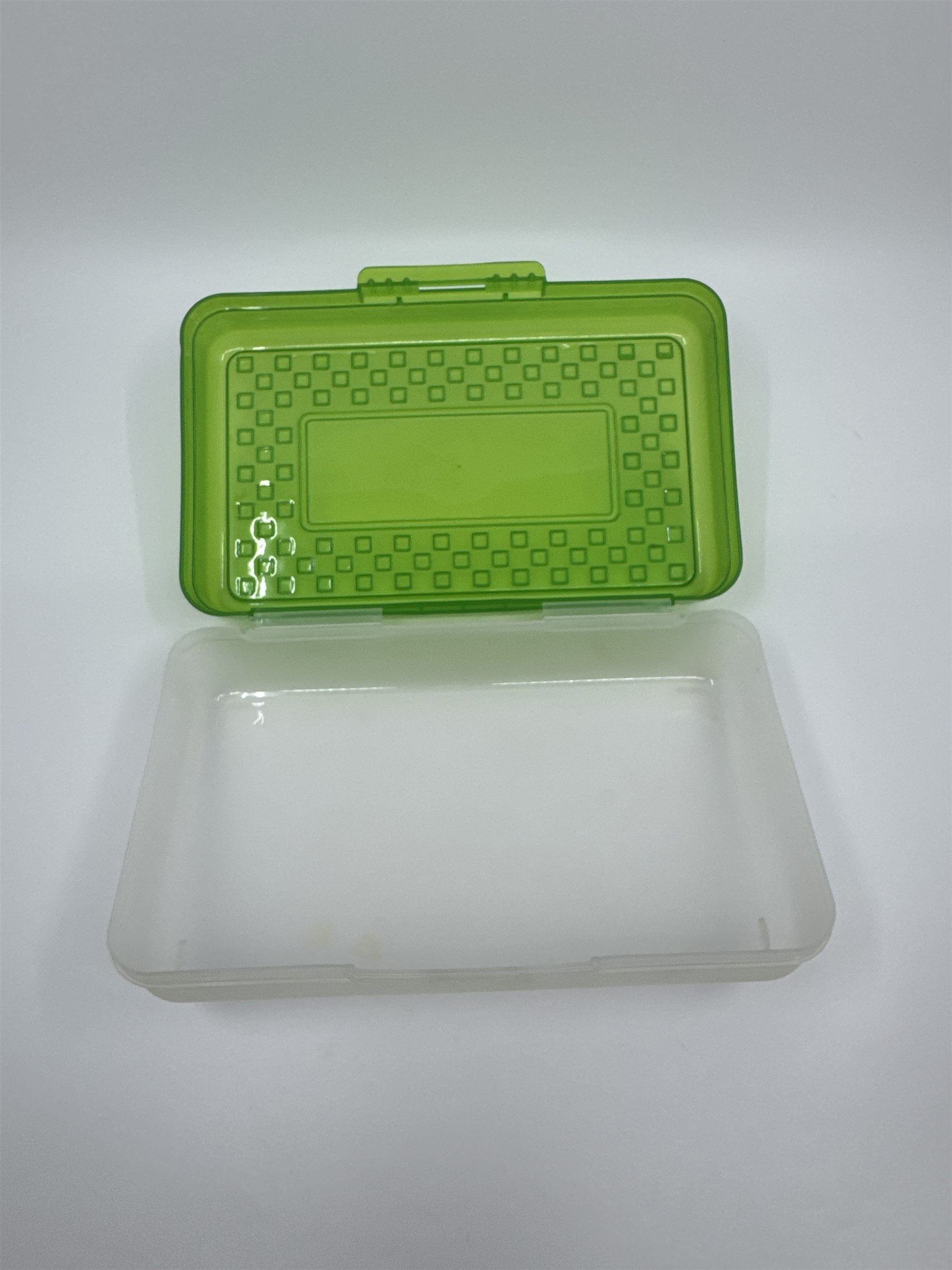 Vintage Plastic Pencil Box /w Hatch Latching Lid GREEN Unbranded