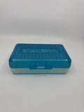 Vintage Spacemaker Pencil Box w Hatch Latching Lid Newell Office Products BLUE