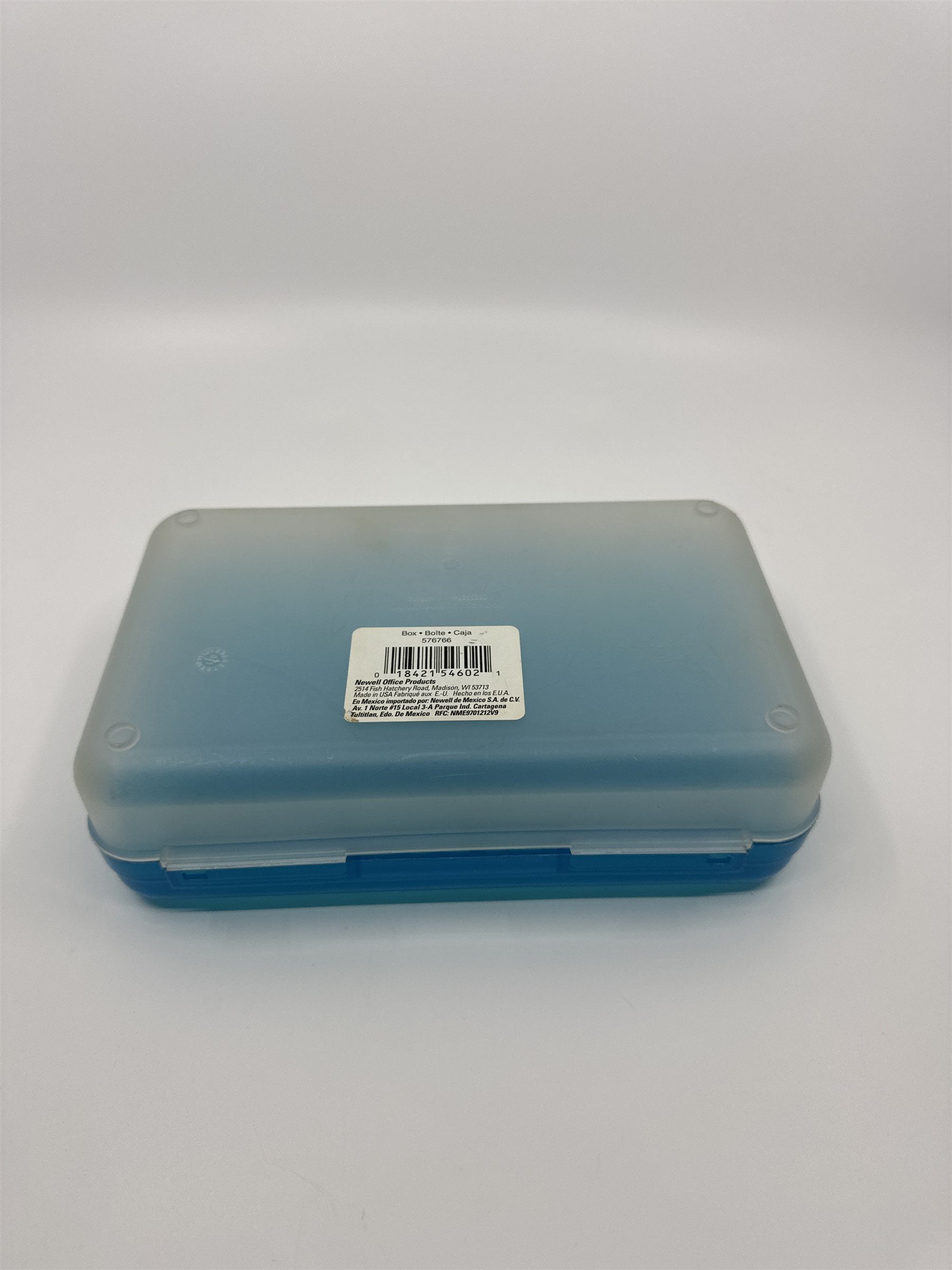 Vintage Spacemaker Pencil Box w Hatch Latching Lid Newell Office Products BLUE