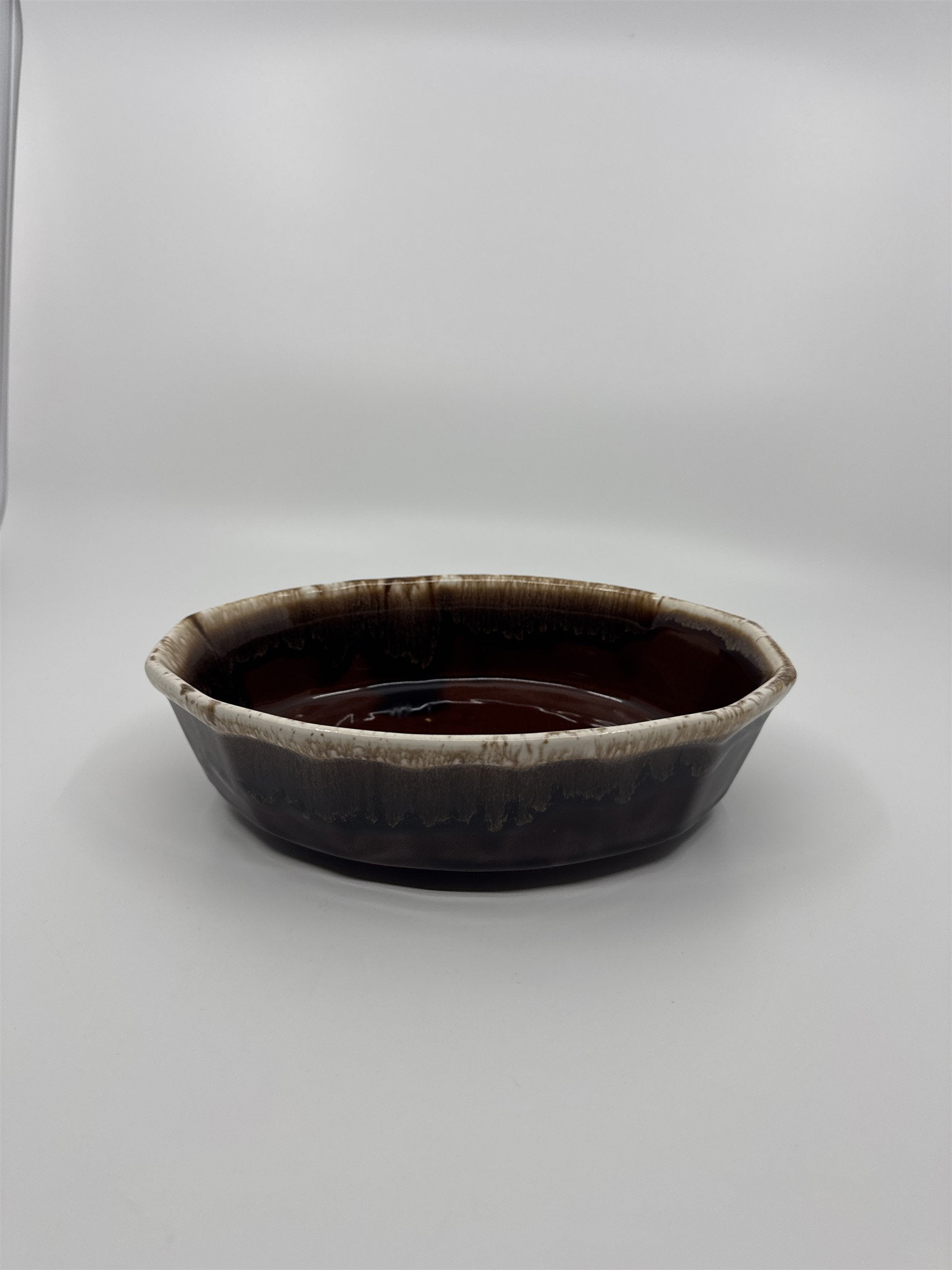 Vintage McCoy Brown Dripware 7070 Glaze Oven Proof Deep Dish Small Casserole