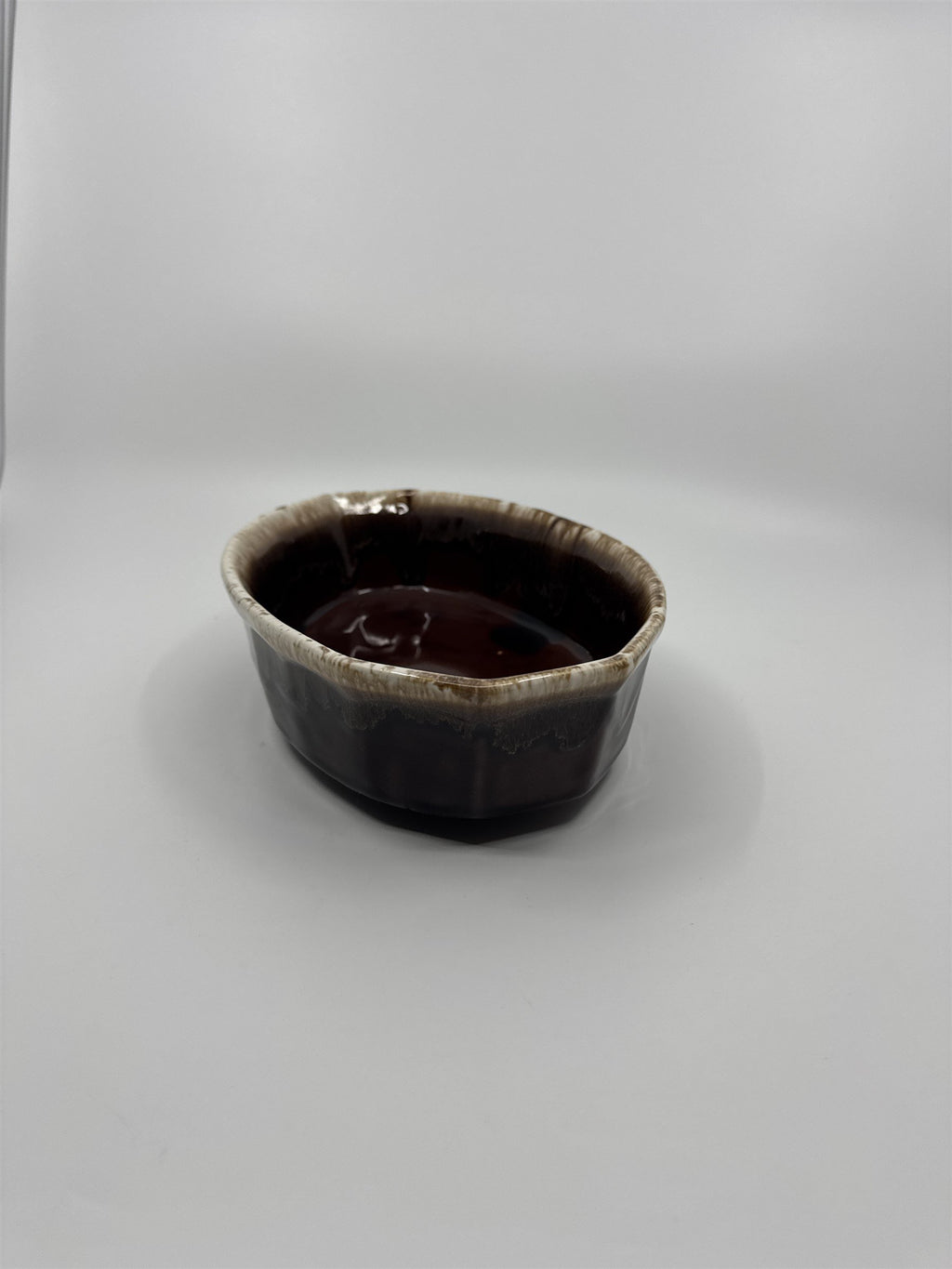 Vintage McCoy Brown Dripware 7070 Glaze Oven Proof Deep Dish Small Casserole