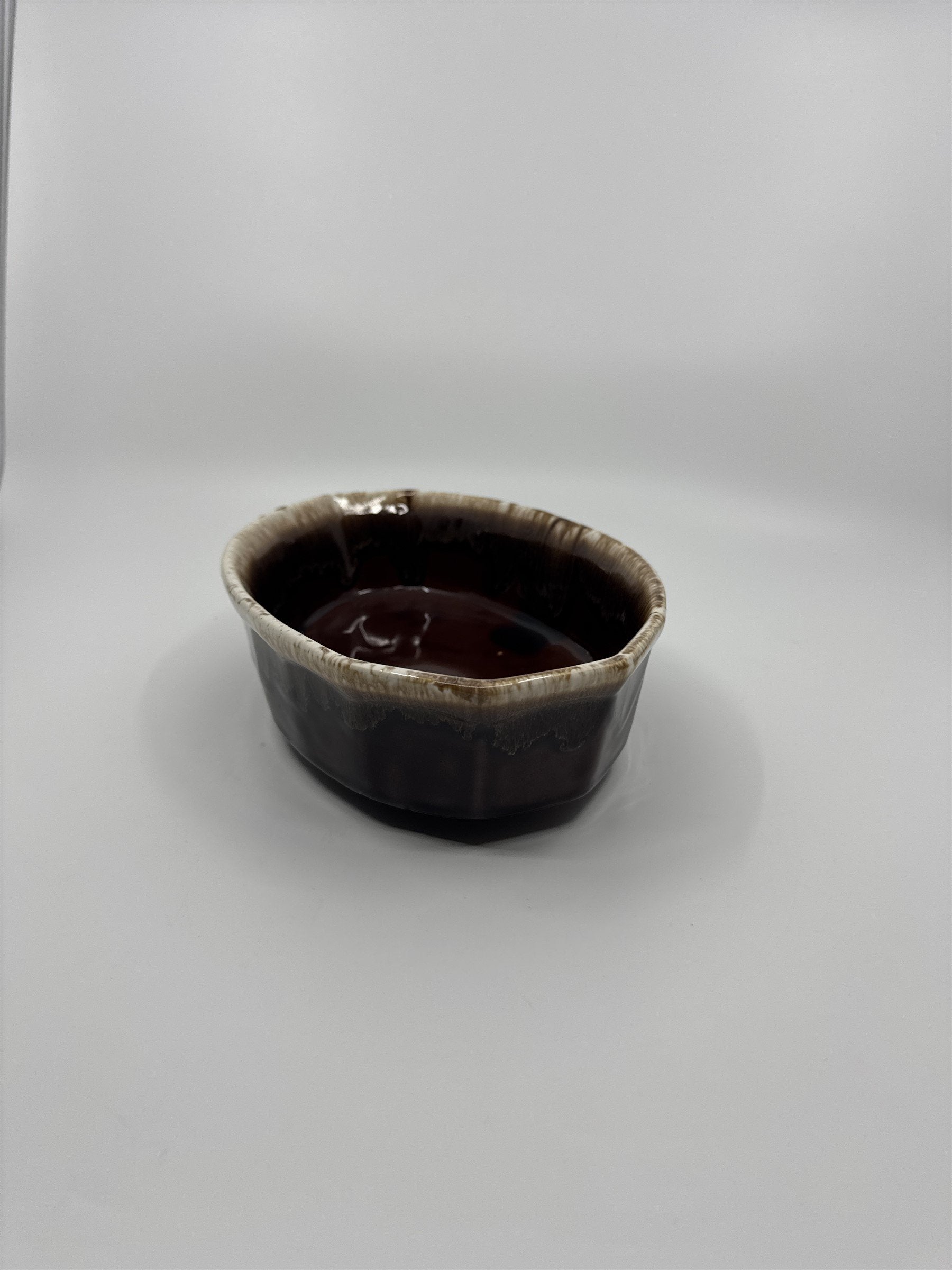 Vintage McCoy Brown Dripware 7070 Glaze Oven Proof Deep Dish Small Casserole