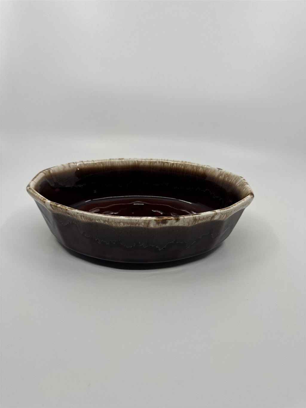 Vintage McCoy Brown Dripware 7070 Glaze Oven Proof Deep Dish Small Casserole