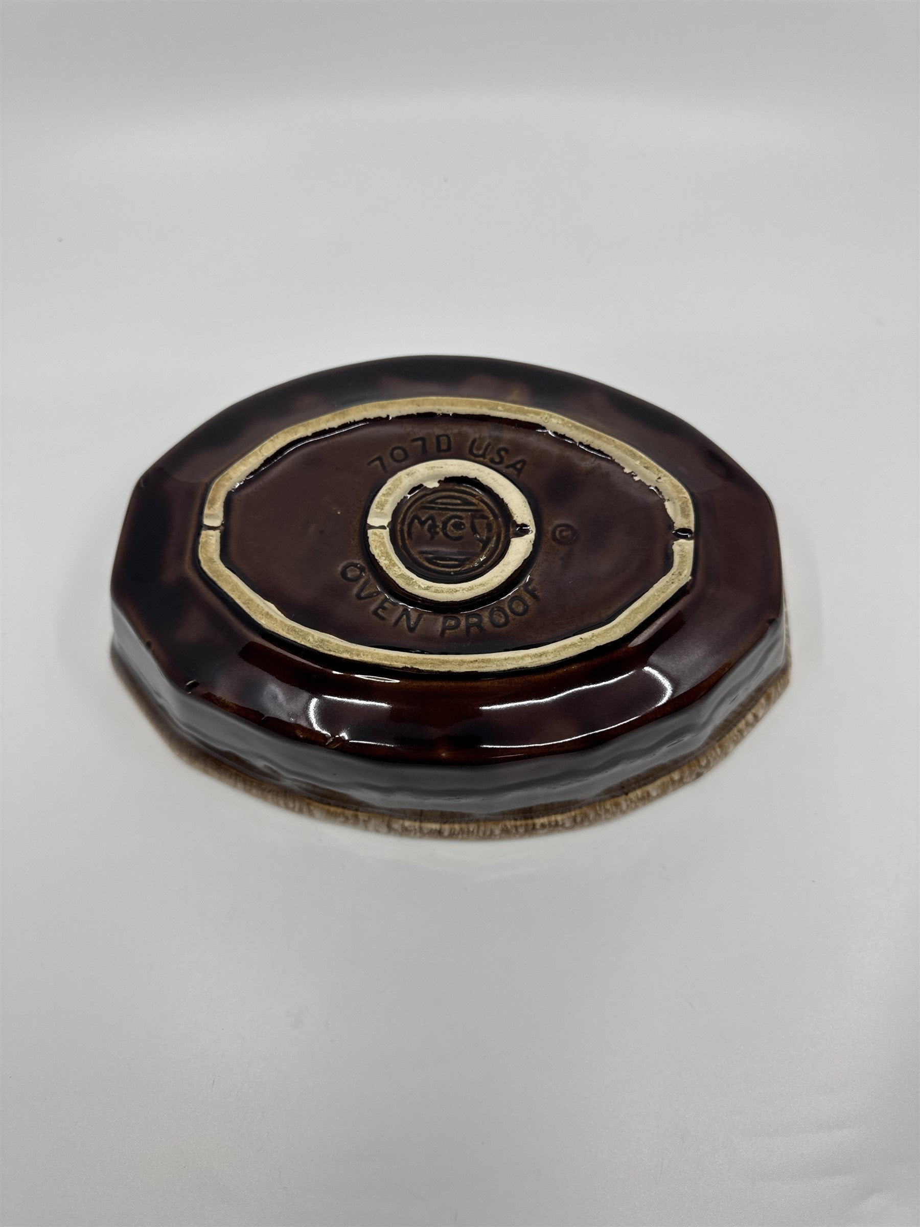 Vintage McCoy Brown Dripware 7070 Glaze Oven Proof Deep Dish Small Casserole