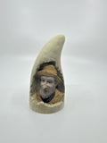Vintage Seaman in Whale Tooth Carved Resin BII Collectible Art 1997 Rain Hat