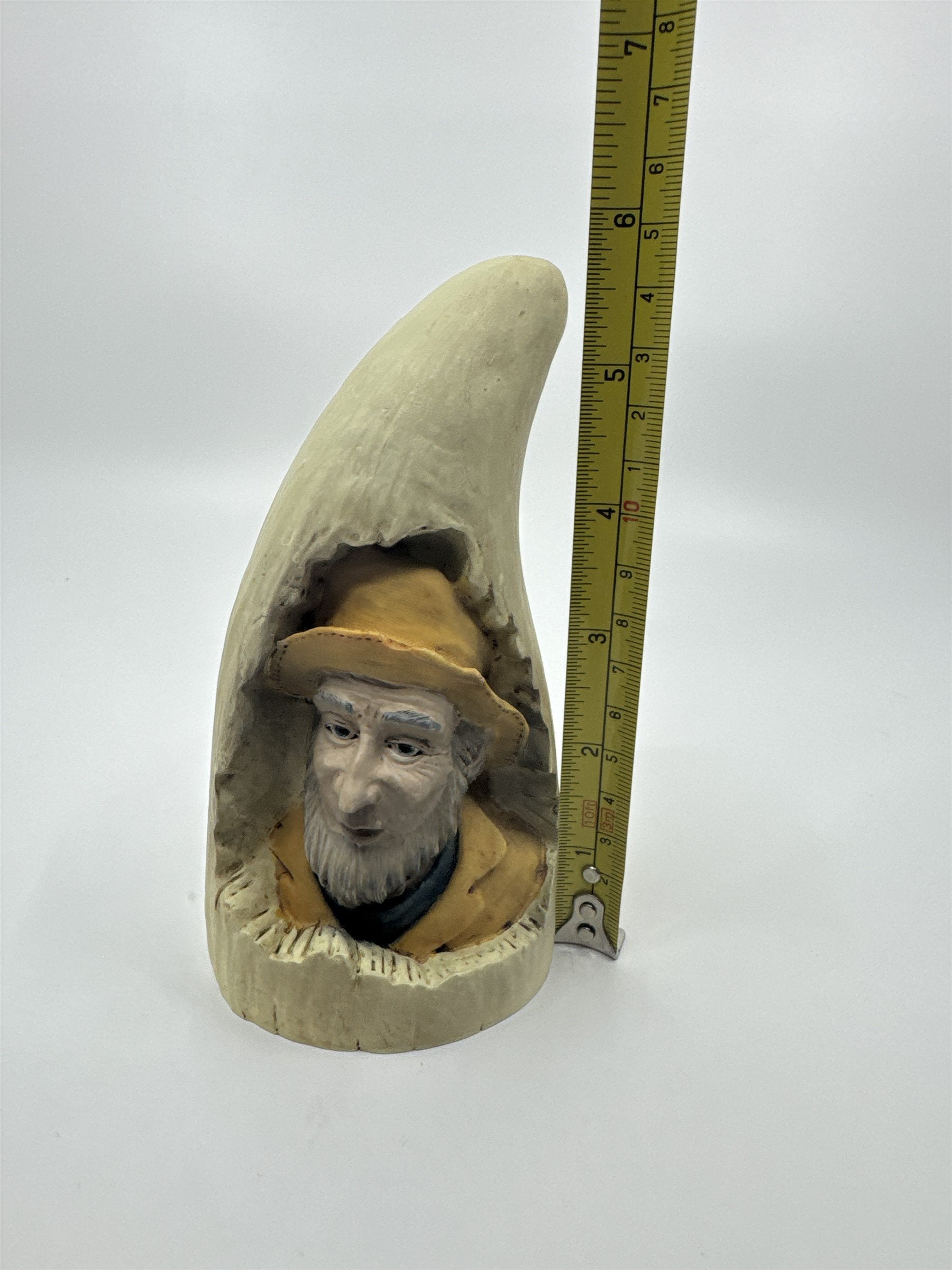 Vintage Seaman in Whale Tooth Carved Resin BII Collectible Art 1997 Rain Hat