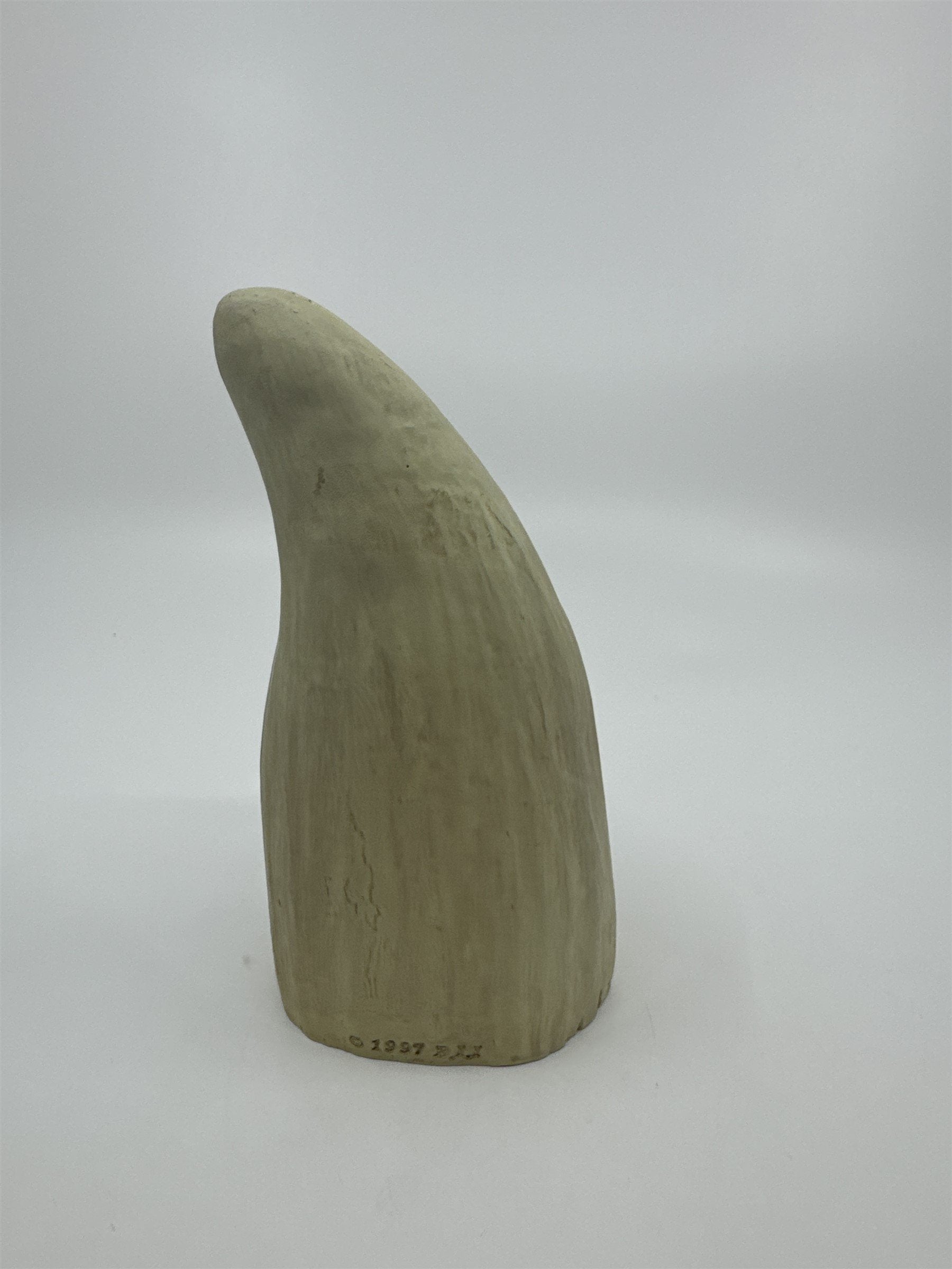Vintage Seaman in Whale Tooth Carved Resin BII Collectible Art 1997 Rain Hat