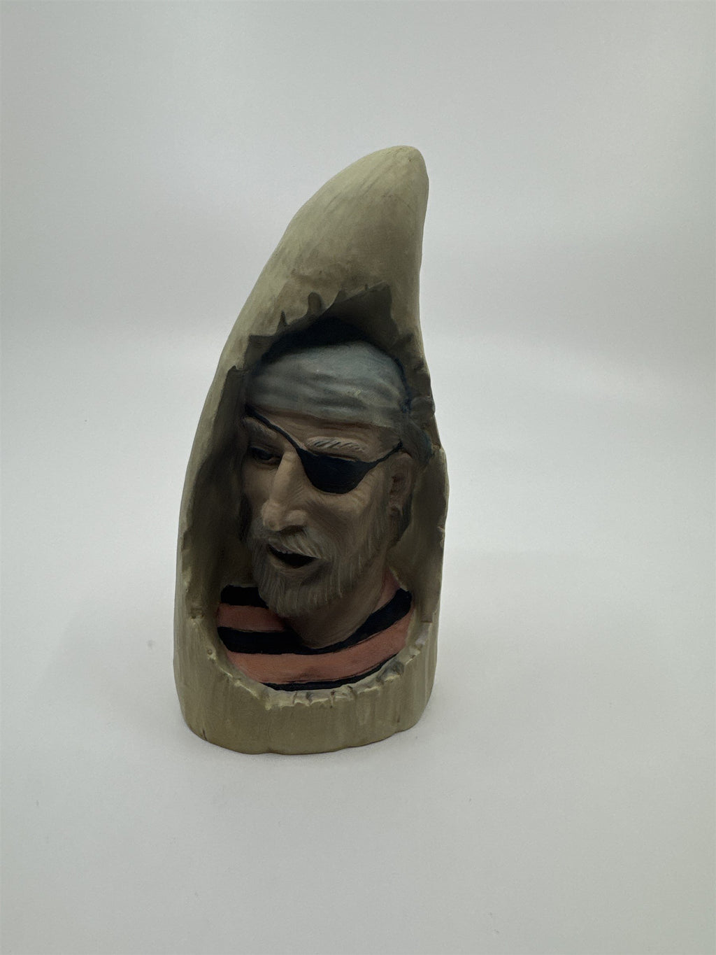 Vintage Seaman in Whale Tooth Carved Resin BII Collectible Art 1997 Rain Hat
