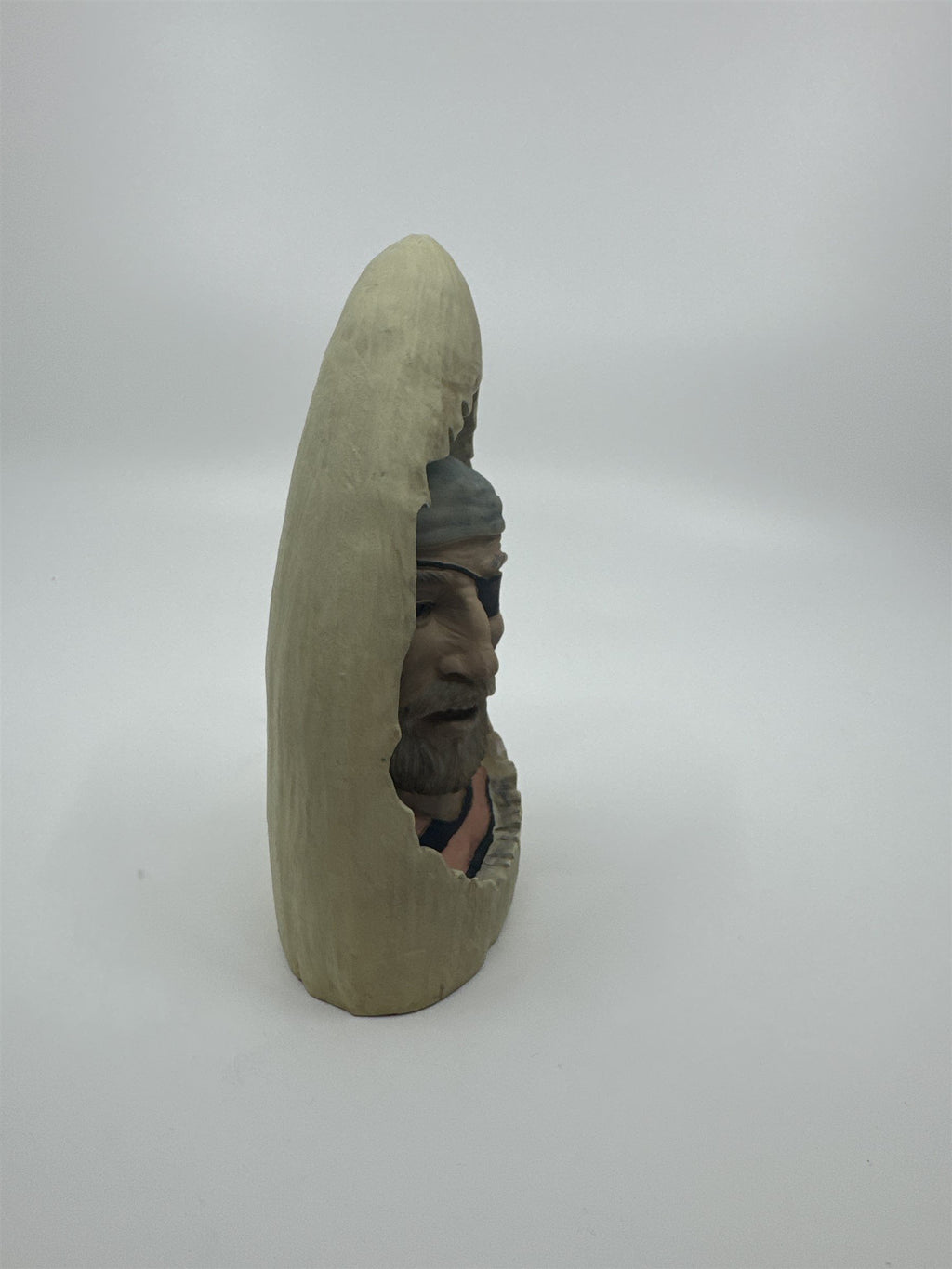 Vintage Seaman in Whale Tooth Carved Resin BII Collectible Art 1997 Rain Hat
