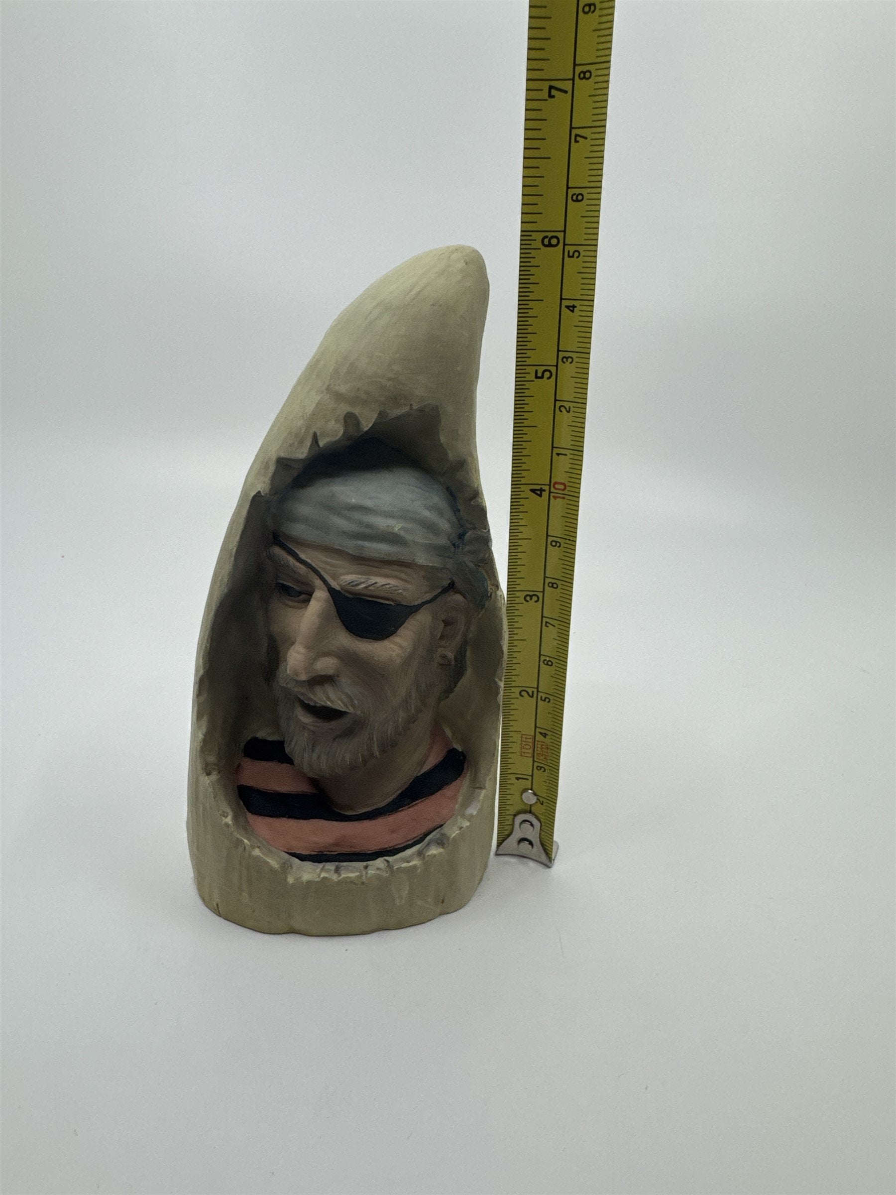 Vintage Seaman in Whale Tooth Carved Resin BII Collectible Art 1997 Rain Hat