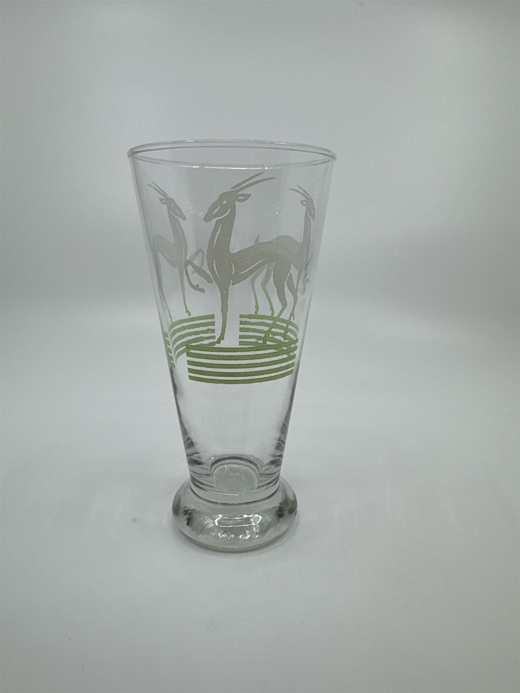 Vintage MCM Hazel Atlas Pilsner Gazelle 6" Iced Tea Highball Tumbler Glass LIME
