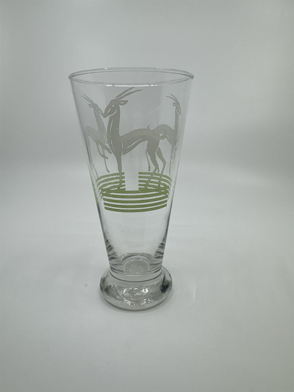 Vintage MCM Hazel Atlas Pilsner Gazelle 6" Iced Tea Highball Tumbler Glass LIME