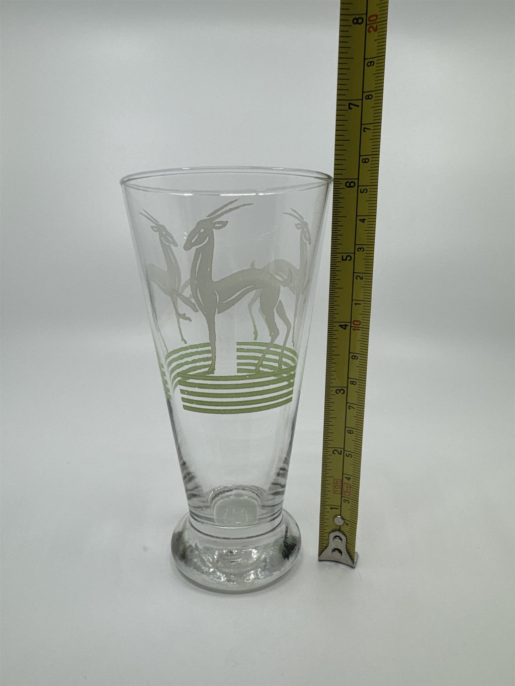 Vintage MCM Hazel Atlas Pilsner Gazelle 6" Iced Tea Highball Tumbler Glass LIME
