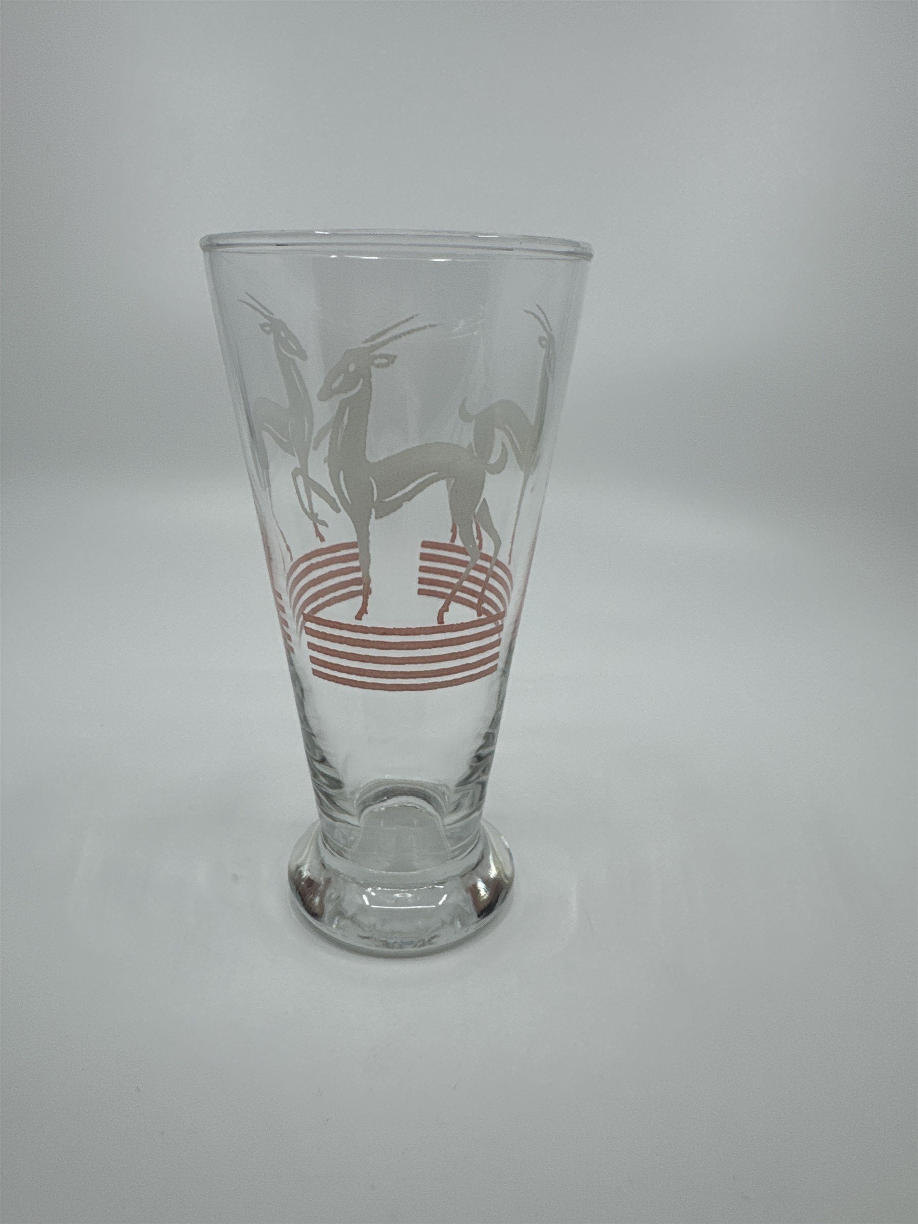 Vintage MCM Hazel Atlas Pilsner Gazelle 6" Iced Tea Highball Tumbler Glass PINK