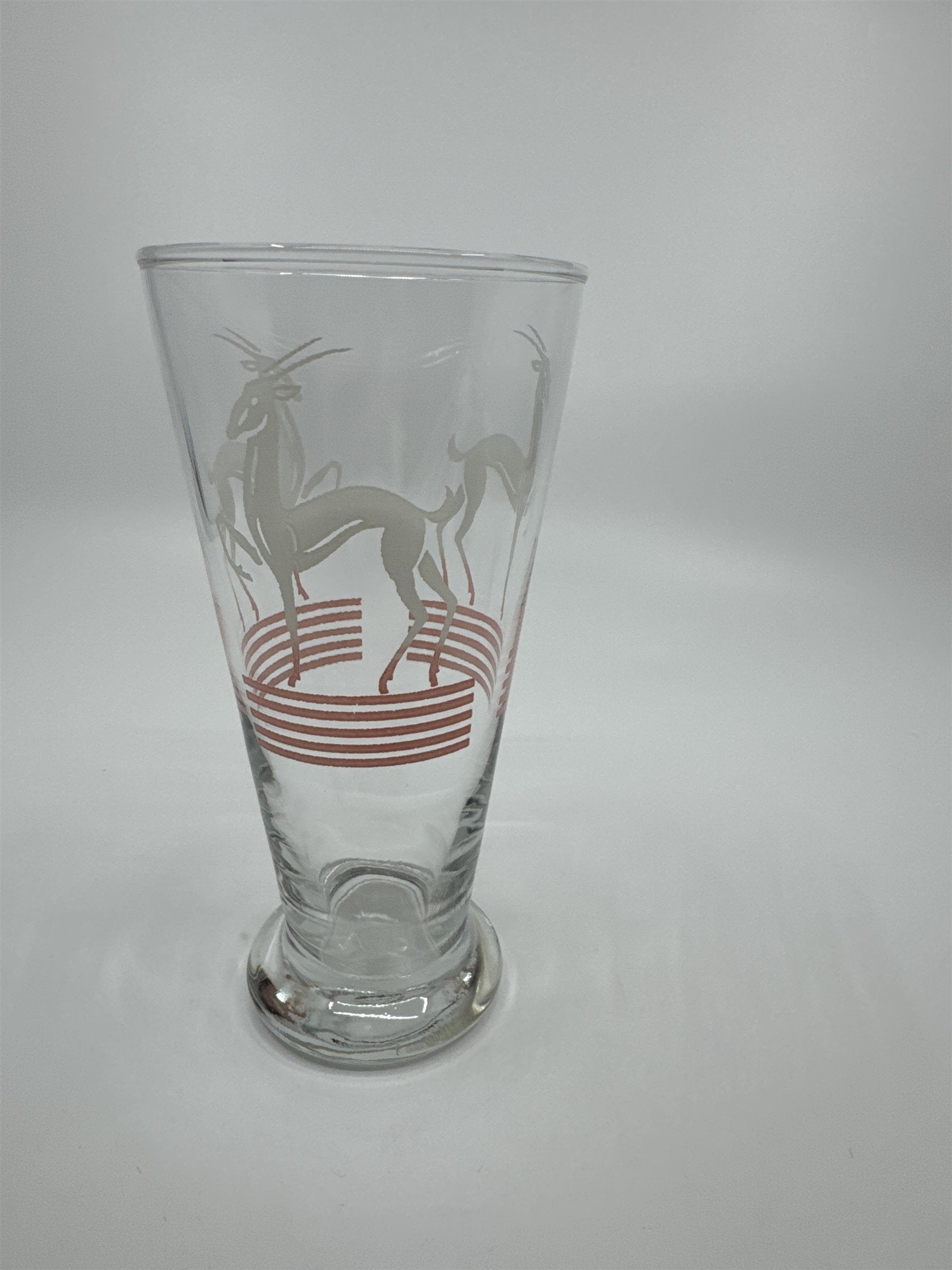 Vintage MCM Hazel Atlas Pilsner Gazelle 6" Iced Tea Highball Tumbler Glass PINK