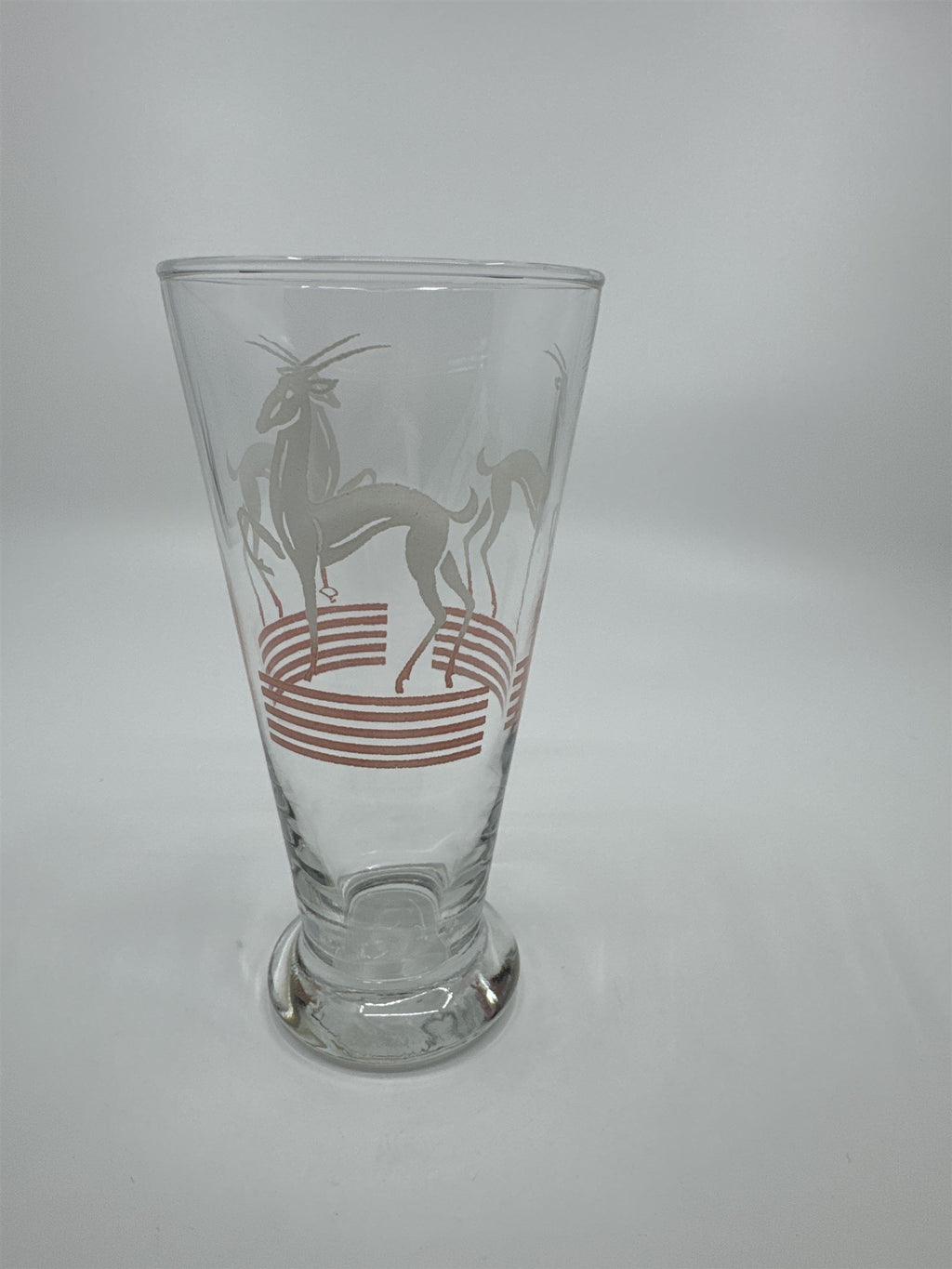 Vintage MCM Hazel Atlas Pilsner Gazelle 6" Iced Tea Highball Tumbler Glass PINK