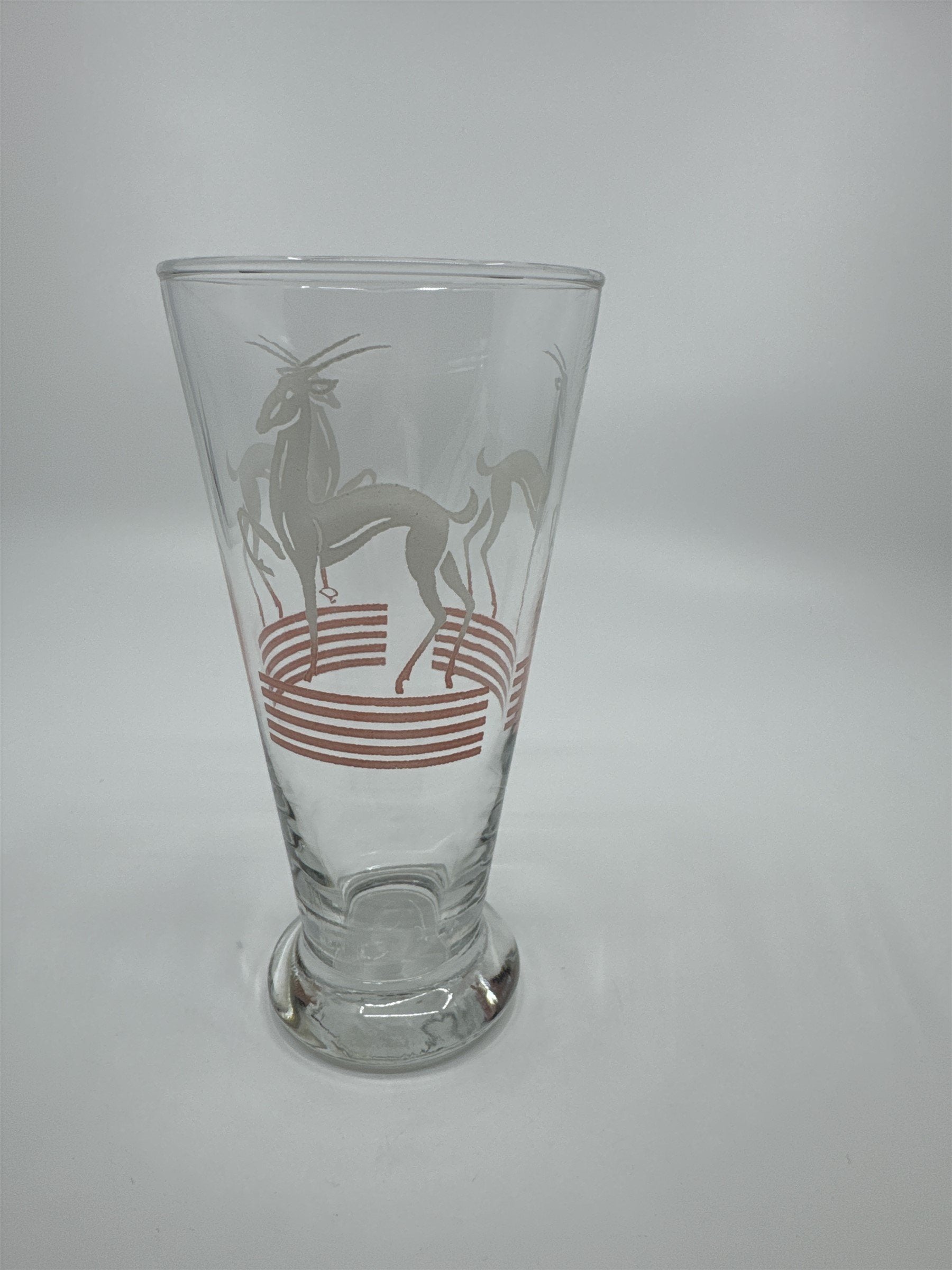 Vintage MCM Hazel Atlas Pilsner Gazelle 6" Iced Tea Highball Tumbler Glass PINK
