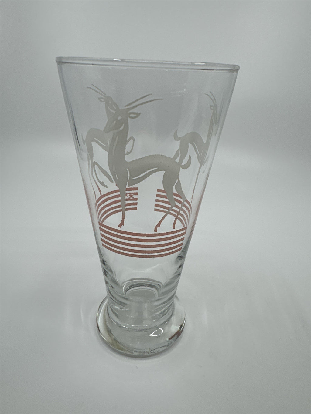 Vintage MCM Hazel Atlas Pilsner Gazelle 6" Iced Tea Highball Tumbler Glass PINK