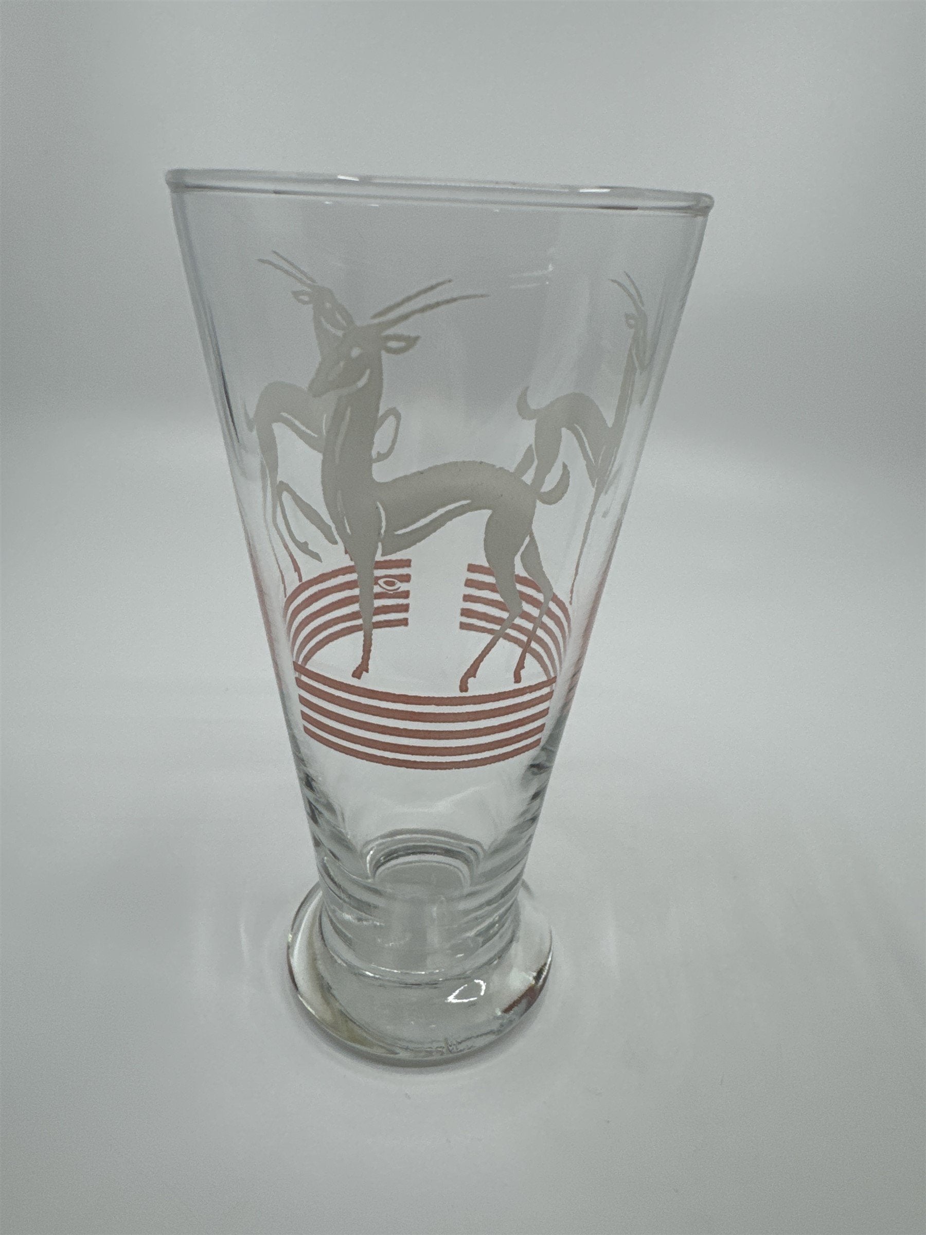 Vintage MCM Hazel Atlas Pilsner Gazelle 6" Iced Tea Highball Tumbler Glass PINK