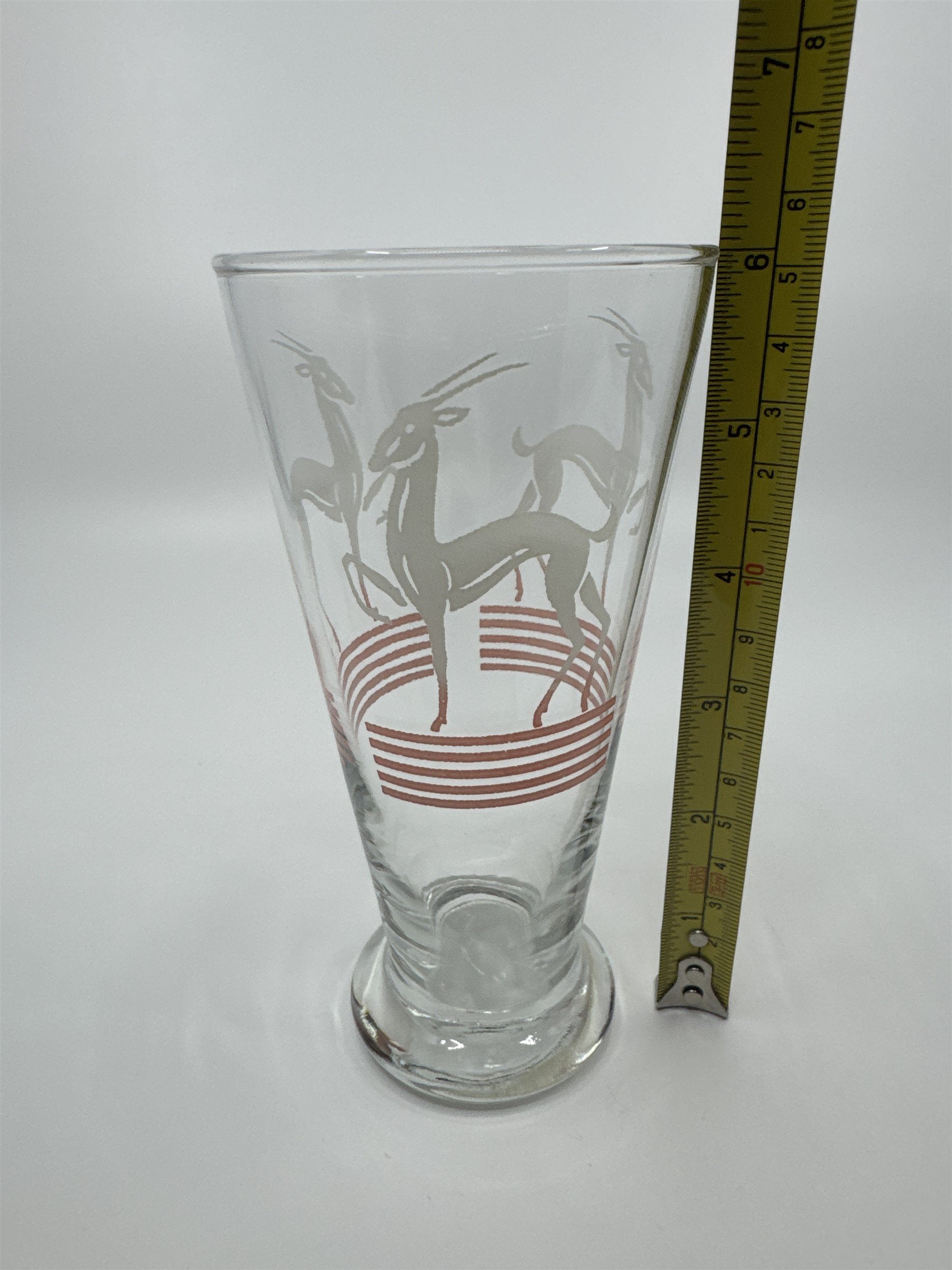 Vintage MCM Hazel Atlas Pilsner Gazelle 6" Iced Tea Highball Tumbler Glass PINK