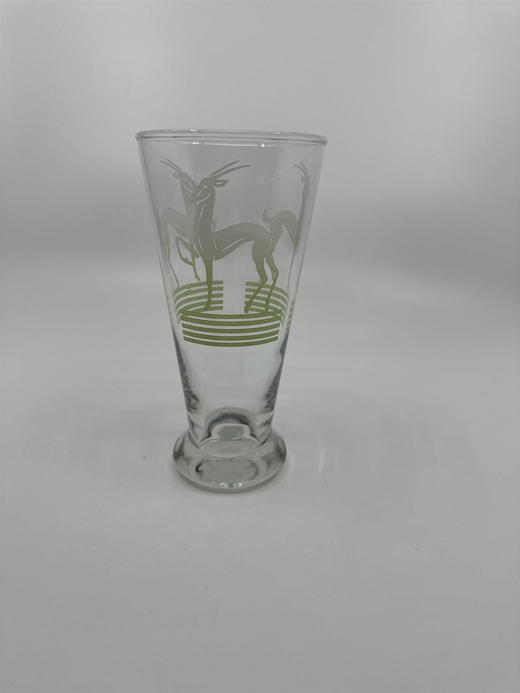 Vintage MCM Hazel Atlas Pilsner Gazelle 6" Iced Tea Highball Tumbler Glass LIME