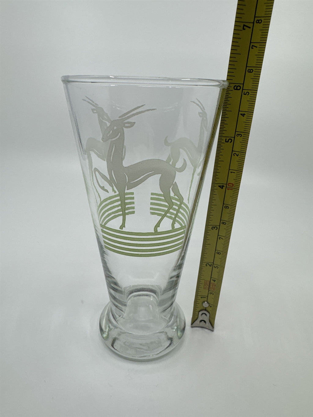 Vintage MCM Hazel Atlas Pilsner Gazelle 6" Iced Tea Highball Tumbler Glass LIME