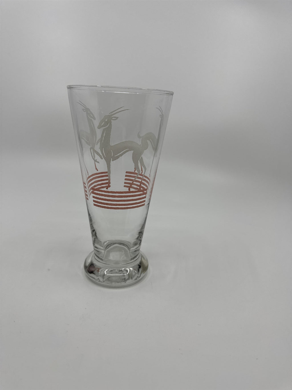 Vintage MCM Hazel Atlas Pilsner Gazelle 6" Iced Tea Highball Tumbler Glass PINK