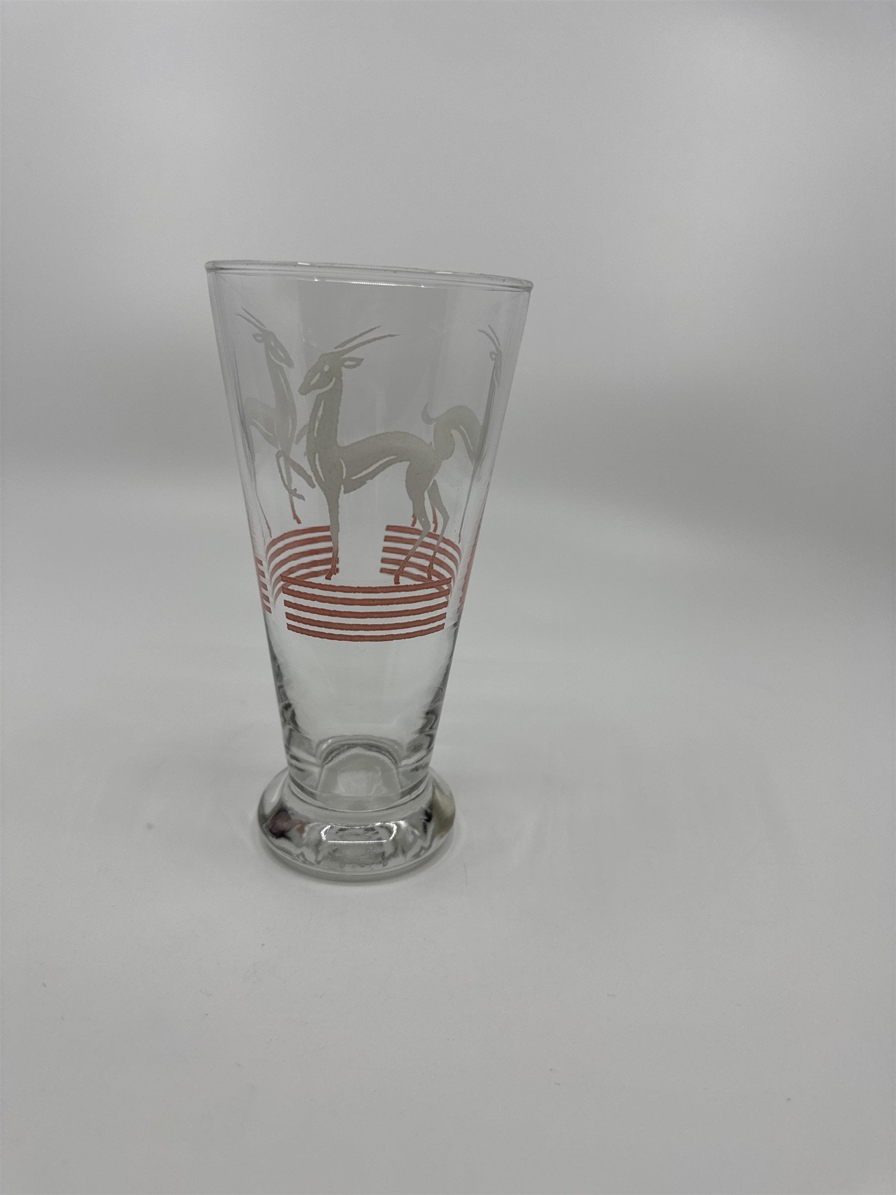 Vintage MCM Hazel Atlas Pilsner Gazelle 6" Iced Tea Highball Tumbler Glass PINK