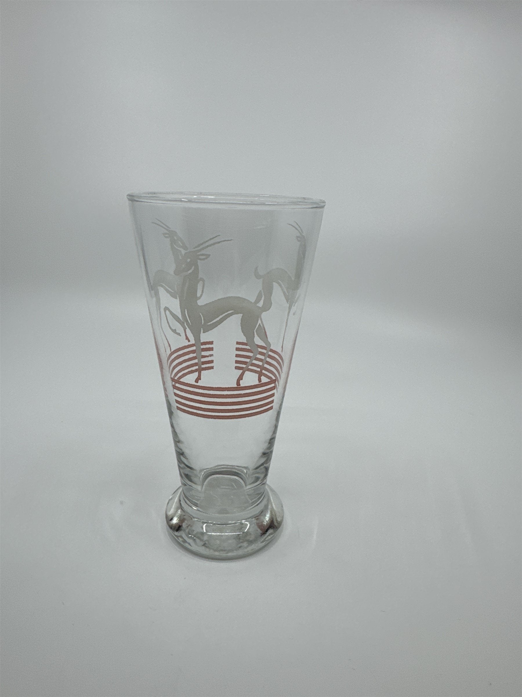 Vintage MCM Hazel Atlas Pilsner Gazelle 6" Iced Tea Highball Tumbler Glass PINK