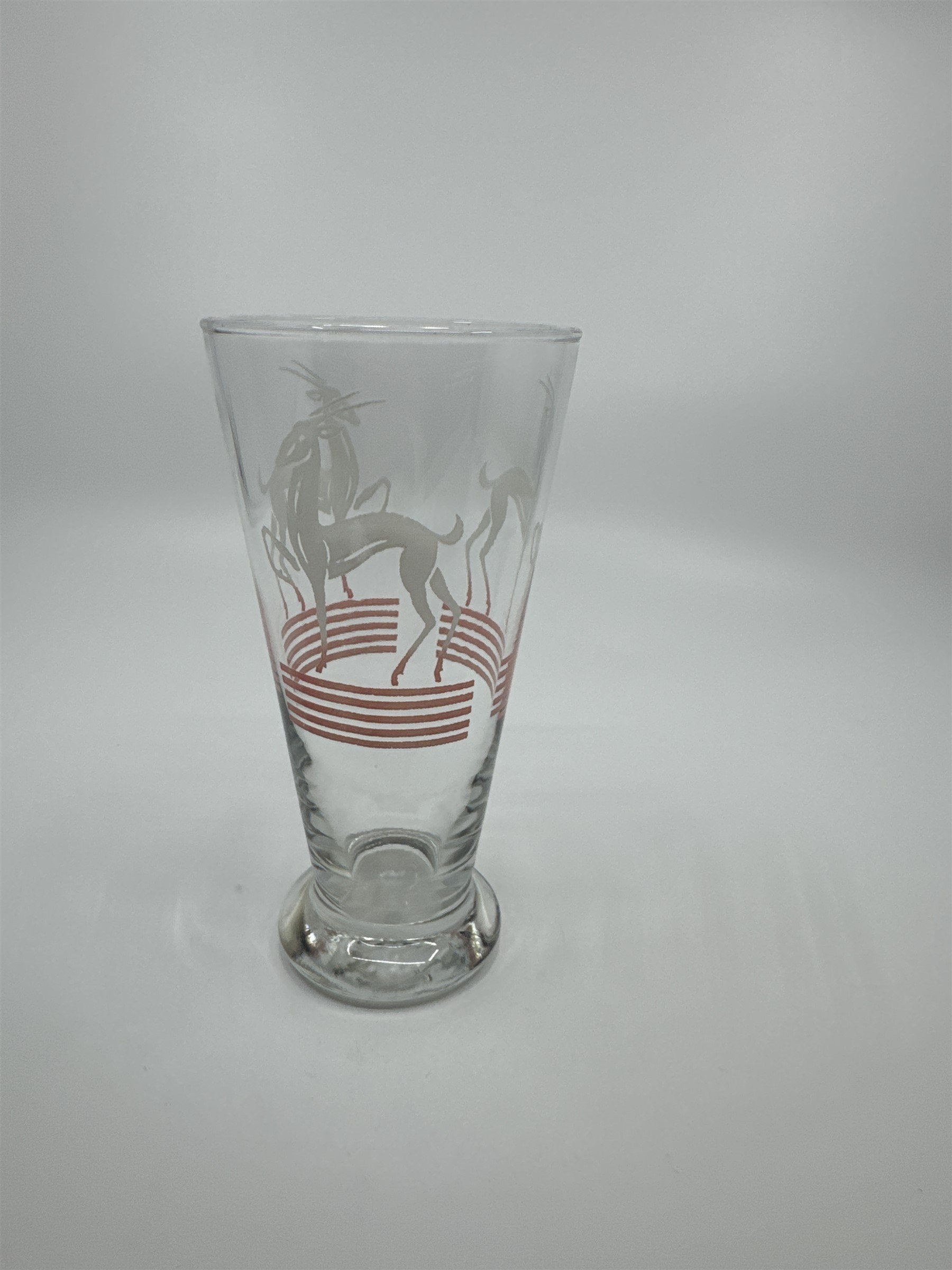 Vintage MCM Hazel Atlas Pilsner Gazelle 6" Iced Tea Highball Tumbler Glass PINK