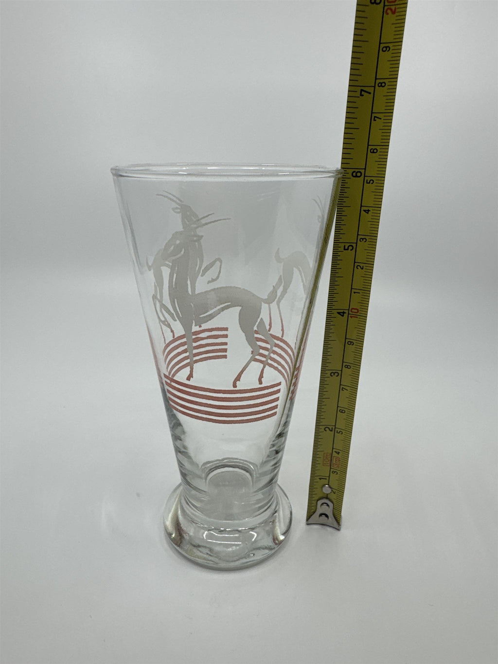 Vintage MCM Hazel Atlas Pilsner Gazelle 6" Iced Tea Highball Tumbler Glass PINK