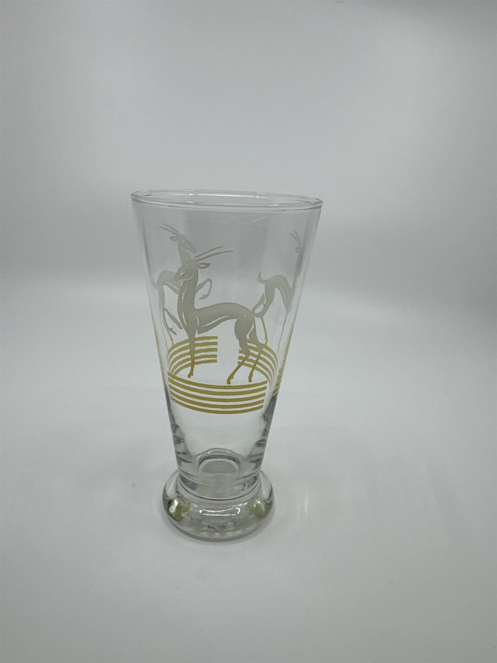 Vintage MCM Hazel Atlas Pilsner Gazelle 6 Iced Tea Highball Tumbler Glass YELLOW