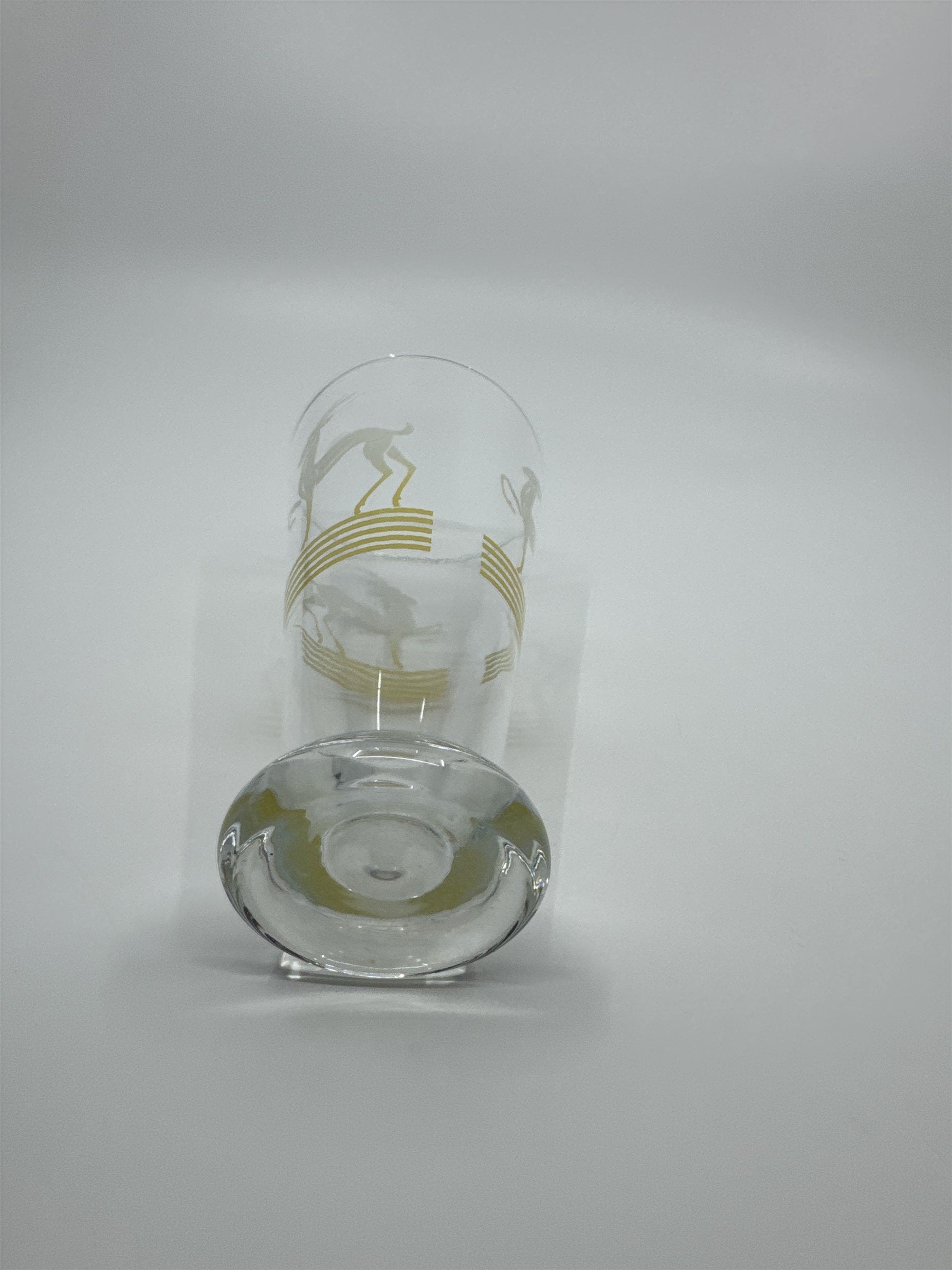 Vintage MCM Hazel Atlas Pilsner Gazelle 6 Iced Tea Highball Tumbler Glass YELLOW