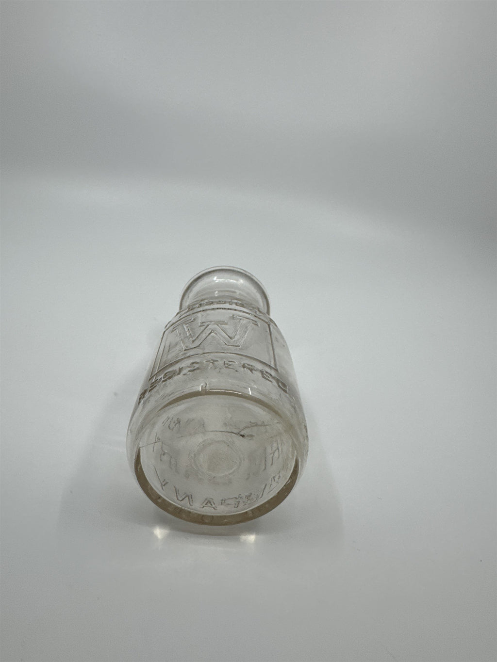 Vintage Woodlawn Farm Dairy Co Milk Jar Half Pint Liquid Glass Embossed Duraglas
