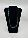 Vintage Green Hard Plastic Lucite? Beaded Necklace Barrel Clasp 24" Strand