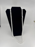 Vintage Costume Jewelry Necklace Thick White Beads