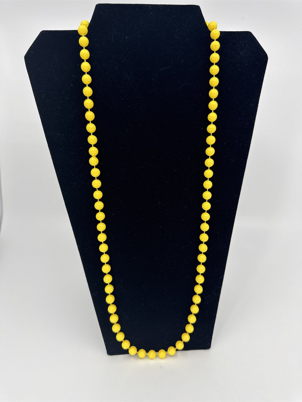 Vintage Yellow Resin Beaded Necklace Beads Costume Jewelry