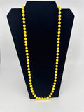 Vintage Yellow Resin Beaded Necklace Beads Costume Jewelry