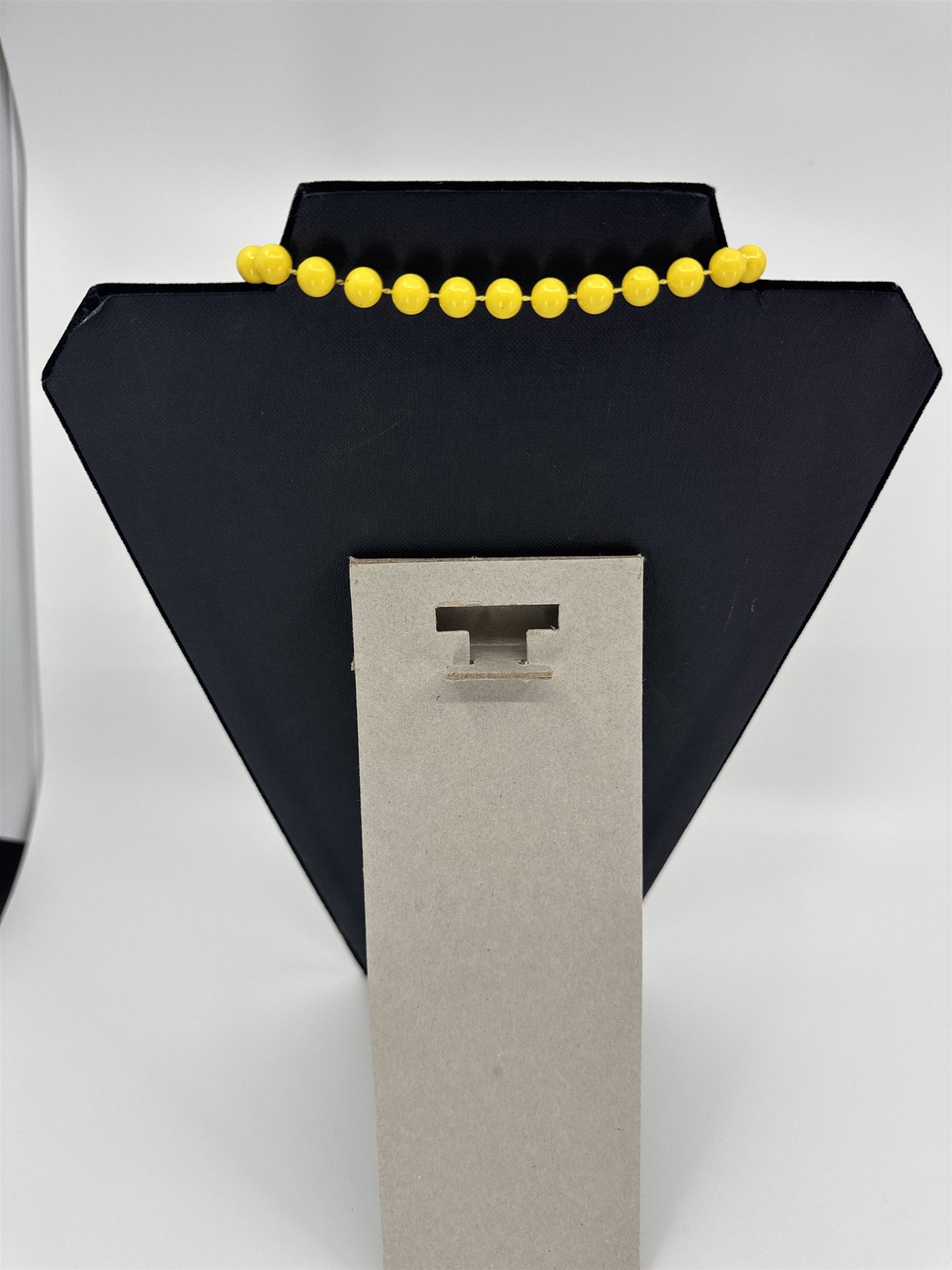 Vintage Yellow Resin Beaded Necklace Beads Costume Jewelry