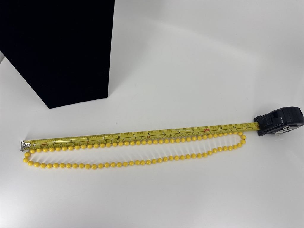 Vintage Yellow Resin Beaded Necklace Beads Costume Jewelry