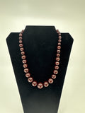 Vintage Womens Necklace Costume Jewelry Graduated Beads Brown / Dark Red