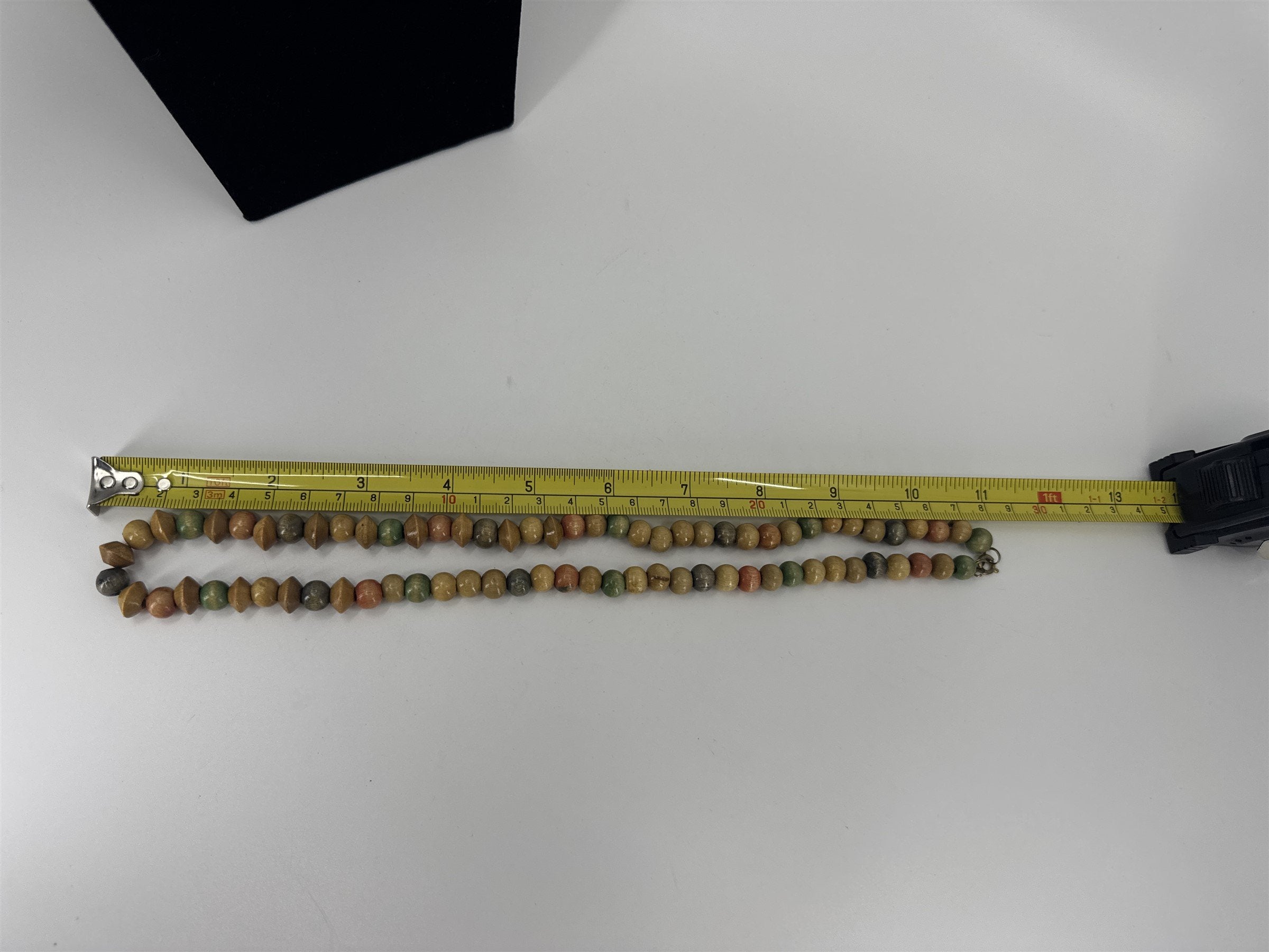 Vintage Handmade Wooden Beaded Multicolor Necklace Boho