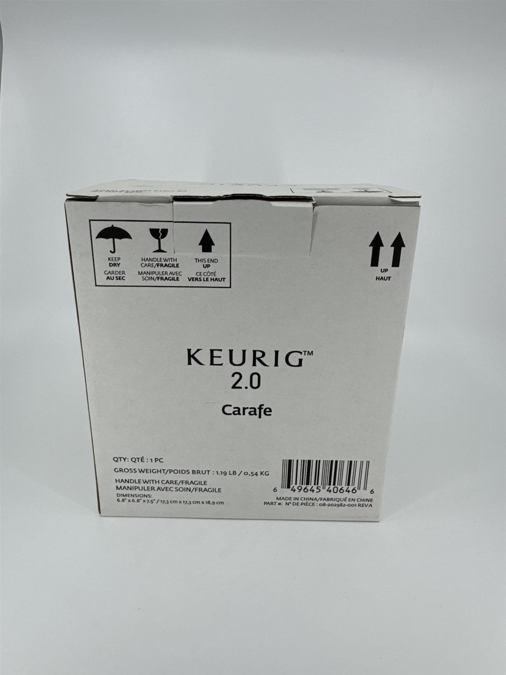 Keurig 2.0 Carafe #08-202981-001 REV A NIB /w Box