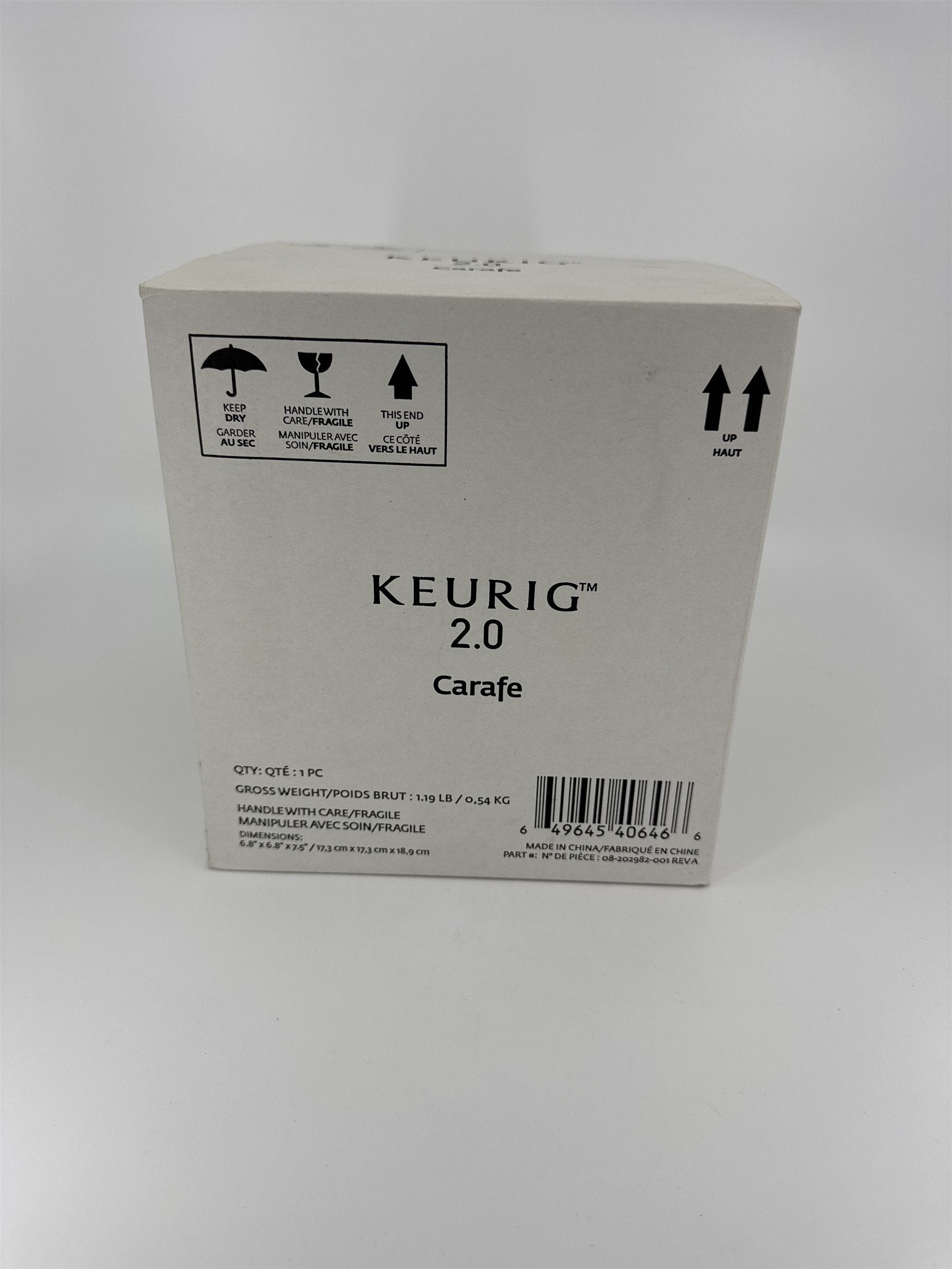 Keurig 2.0 Carafe #08-202981-001 REV A NIB /w Box