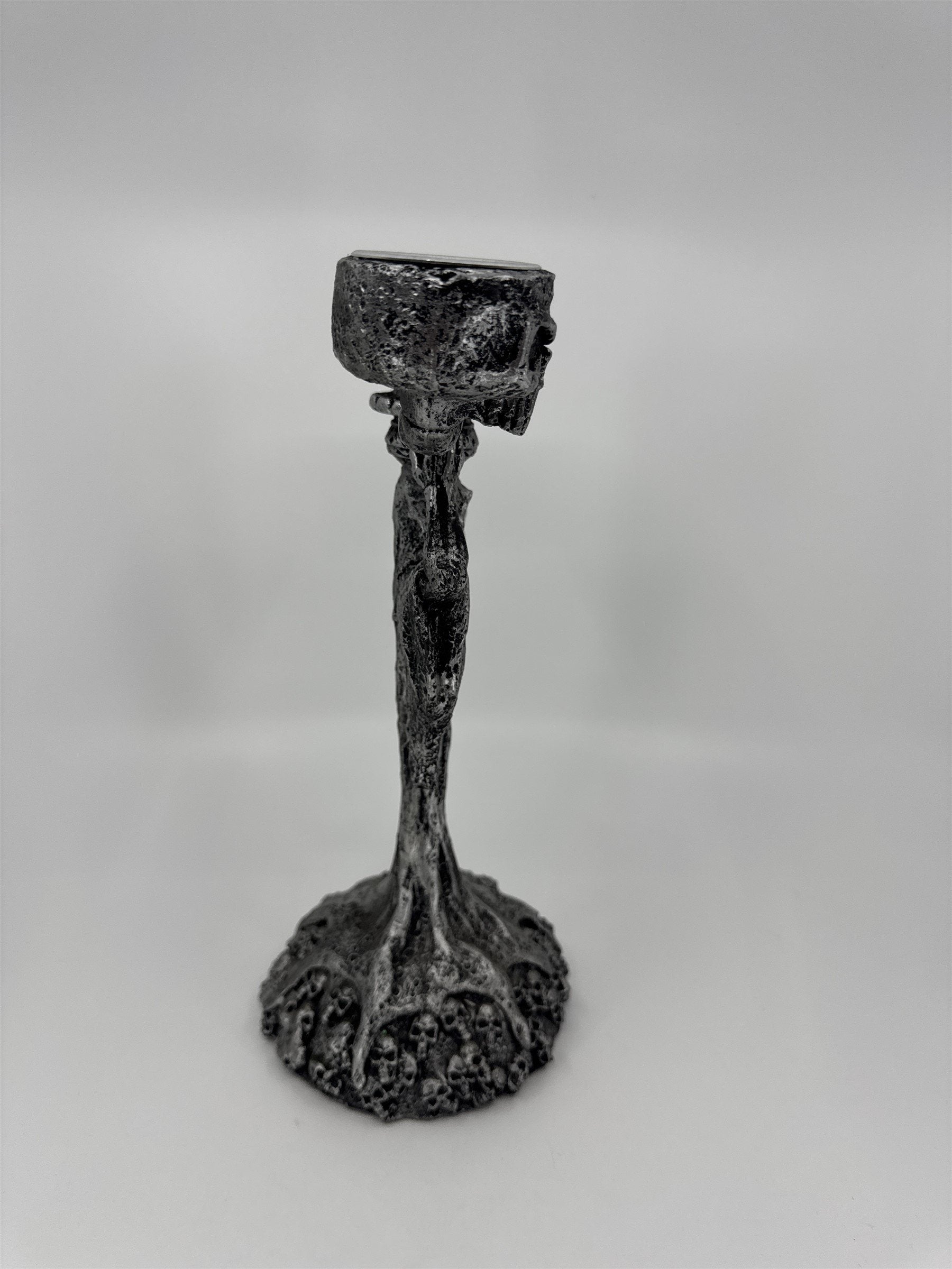 Skeleton & Skulls 3 Tealight Candle Holder Candelabra Composite Resin Halloween