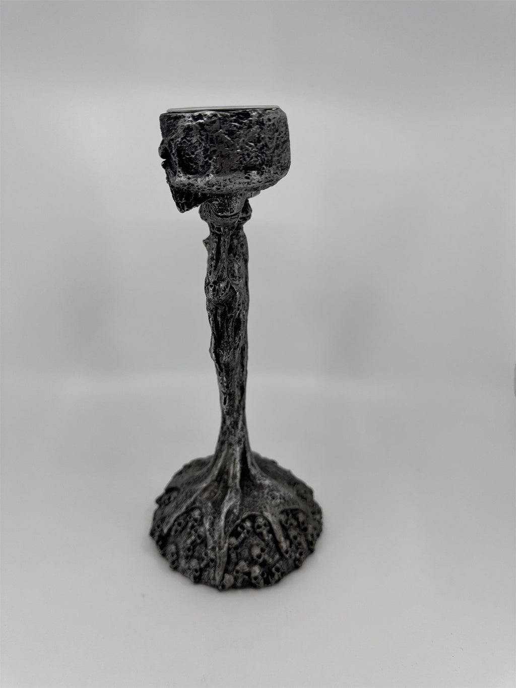 Skeleton & Skulls 3 Tealight Candle Holder Candelabra Composite Resin Halloween